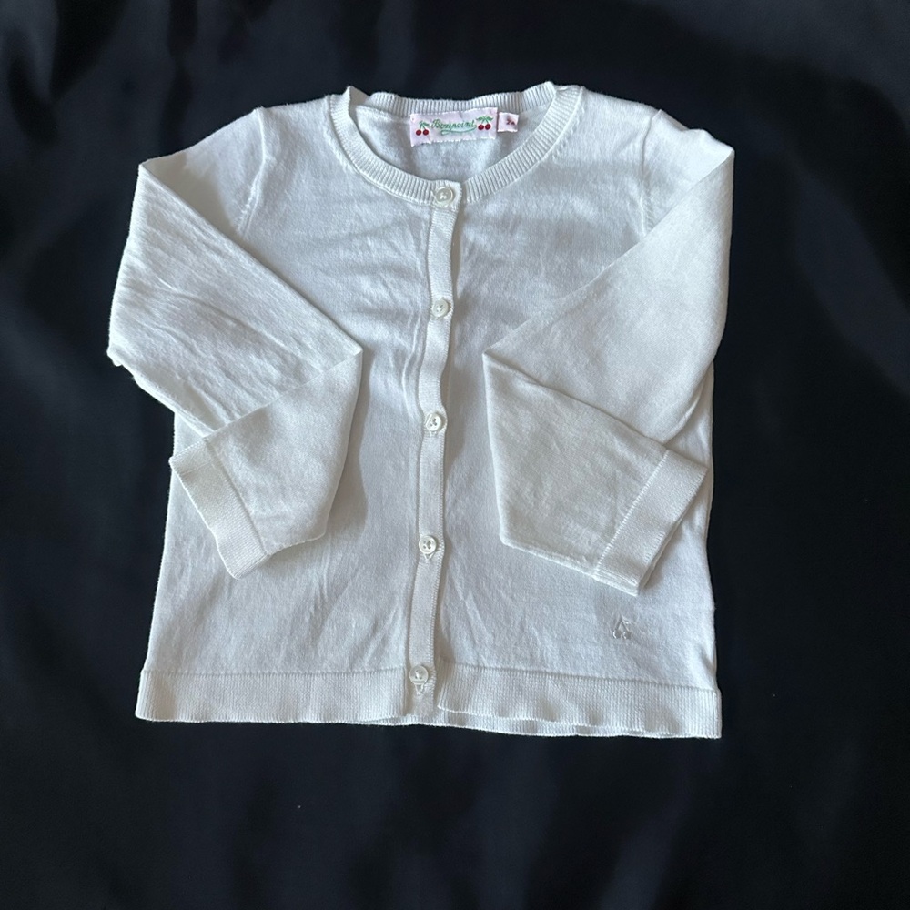 Bonpoint White Cotton Cardigan Size 2T - Picture 9 of 9